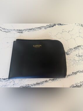 NEW Lanvin Black and Brown Vegan Leather Pouch